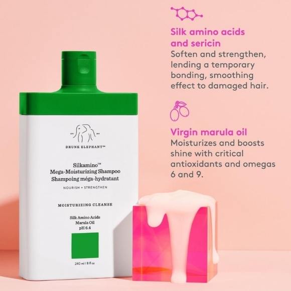 Drunk Elephant Silkamino Mega-Moisturizing Shampoo Nourish+Strengthen, 8oz, New - Picture 5 of 6